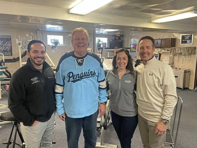 From left, East Suburban Sports Medicine Center Vice President Michael Tardio, former Scottdale Rehabilitation owner George Hoffman, East Suburban Sports Medicine Center Managing Partner Marielle Bonaroti Reynolds and President John Bonaroti. East Suburban Sports Medicine Center is the new owner of the longtime rehabilitation center on Market Street.