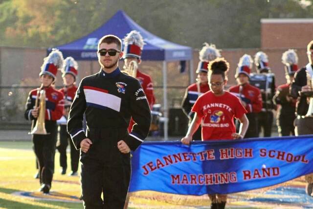 Jeannette High School Marching Band Drum Major Logan Bortz, 16, has composed a piece which will be performed Oct. 12 by the Jeannette Community Band.