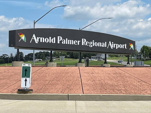 The entrance to the Arnold Palmer Regional Airport in Unity